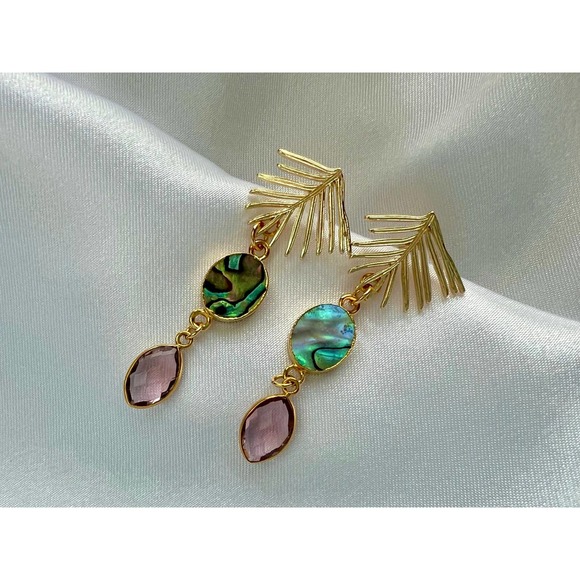 Estrella & Luna Jewelry - *Bea* Abalone Morganite Earrings